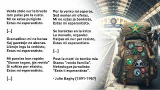 “Estas mi esperantisto” de Julio Baghy – elektropopa versio (kreita per AI)
