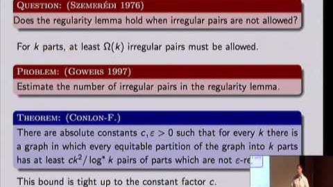 Graph regularity and counting lemmas - Jacob Fox