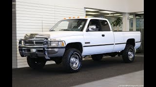 #15598 1997 DODGE RAM 2500 4X4 LARAMIE 5.9L CUMMINS 12-VALAVE 5-SPD 78K MLS 1-OWNER 0-RUST 33” BFGs