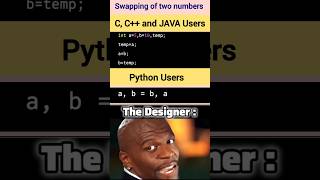 Celebrity C,CPP, JAVA vs Python | Swap two numbers 💻#coding #funny #shorts #memes @LearnComputerWithRCS Net Worth