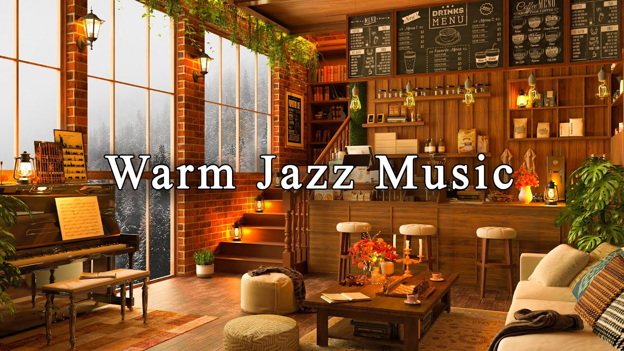 Jazz Relaxing Music & Cozy Coffee Shop Ambience ☕ Smooth Jazz Instrumental Music for Study, Work