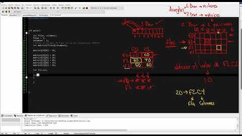 Arreglos dos dimensiones Matrices creación, explicación en lenguaje C