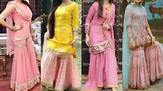 2021 #Pink Sharara Dress| Sharara Gharara Dress| Pink Sharara Combination| Sharara #Suit/Design/2020