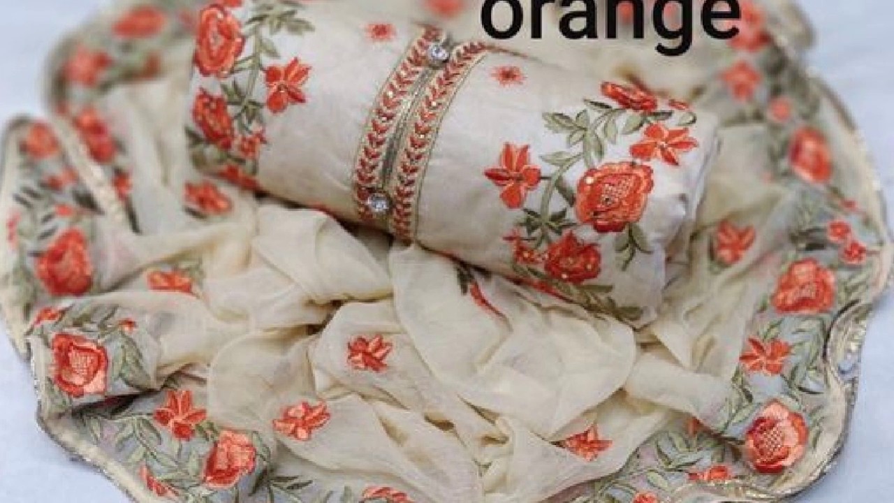 Silk Floral Embroidery Fabric at Rs 200/meter in Ahmedabad
