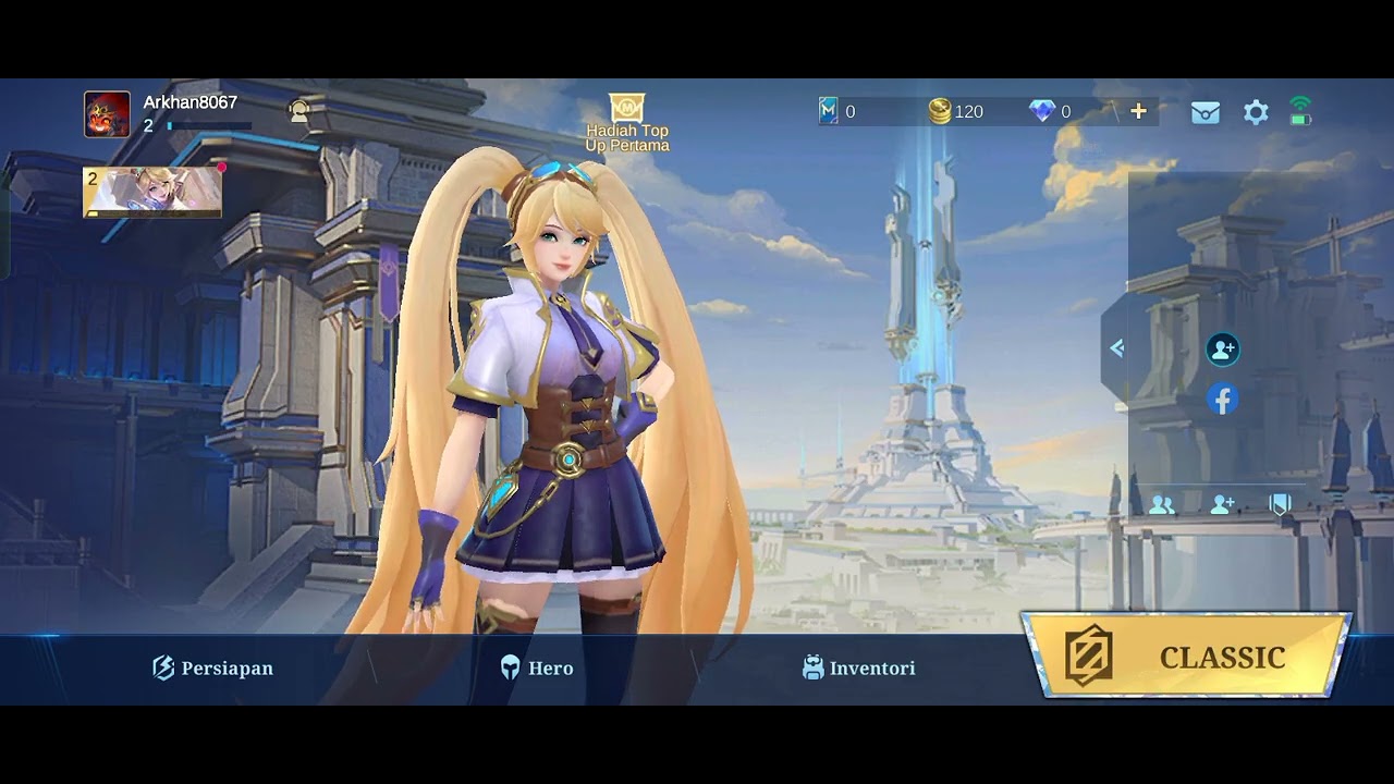 Lagi bermain game nih yang namanya adalah mobile legends bang bang.