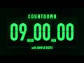 9 Hour Countdown Timer 🟢 Flip Clock with Simple Beeps