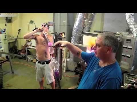 dichro-stemmed goblet | glass blowing demos at aus...