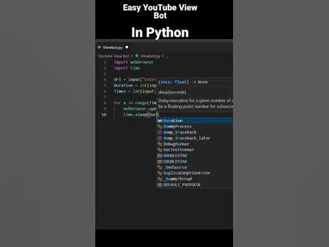 Simple YouTube View Bot in Python for beginners #coding #python # ...