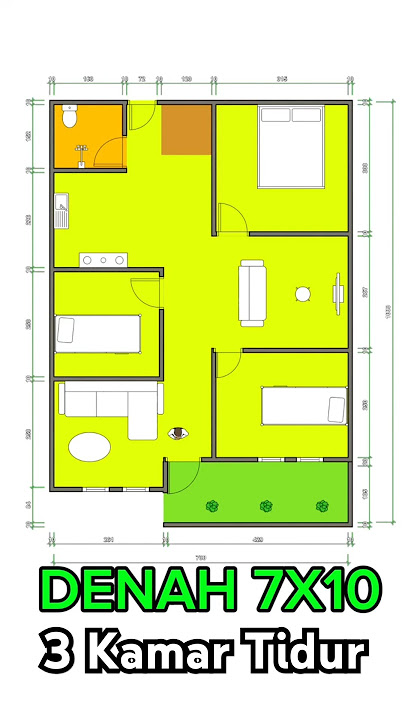 Denah rumah ukuran 7x10 mantap