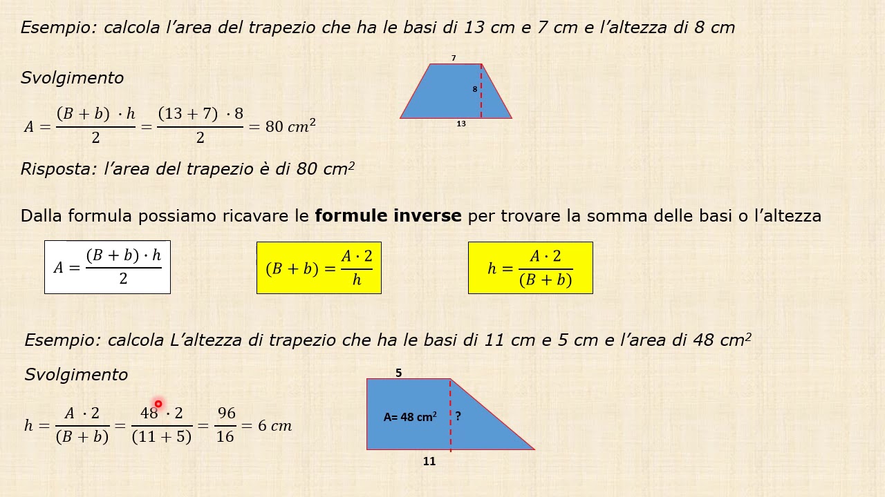 Cap 1 7 Area Del Trapezio 1 Youtube