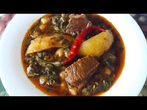 ابن والذ مرقة خضرة باللحم بنة عالمية