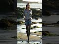 Soft light, sheer tights. Just me, the breeze, and that golden hour touch 🌊☀️🖤  #fashion #aigirl