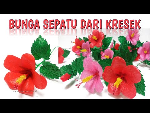 Hibiscus Paper Flowers - Cara Membuat Bunga Sepatu dari Kertas Origami - flower origami setp by step