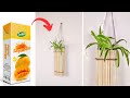 How to make easy indoor hanging pot using bamboo sticks  hanging decor ideas  diy indoor planters