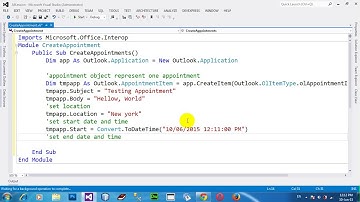 How to Create an Appointment in Outlook through VB NET 2012