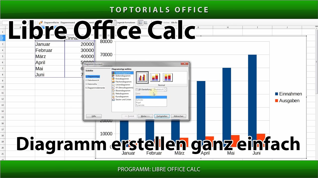 Diagramm Erstellen Ganz Einfach Libreoffice Calc Youtube