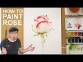 How to paint a Rose in watercolor - Jay Lee