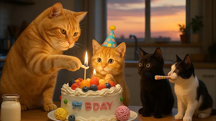 Mom Cat Picks Fresh Strawberries & Eggs🥚Bakes Ginger Kitten's Birthday Cake