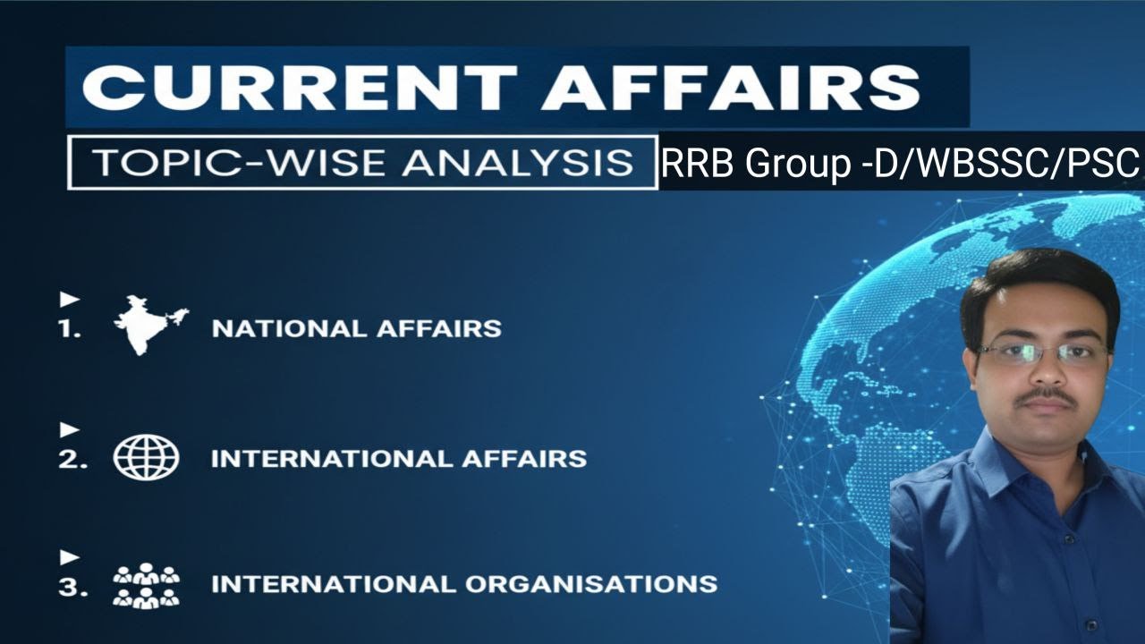 Topic-Wise Current Affairs 2025 |National & International Affairs| For RRB Group-D, State PSC, WBSSC