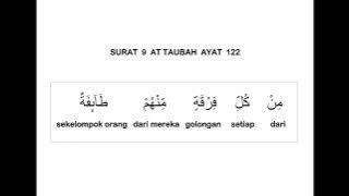 009 SURAT AT TAUBAH AYAT 122 DAN TERJEMAHAN PER KATA