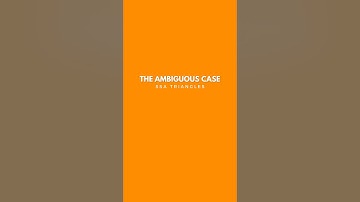 The Ambiguous Case - SSA Triangles - WHEN ANGLE A IS OBTUSE OR RIGHT #trigonometry