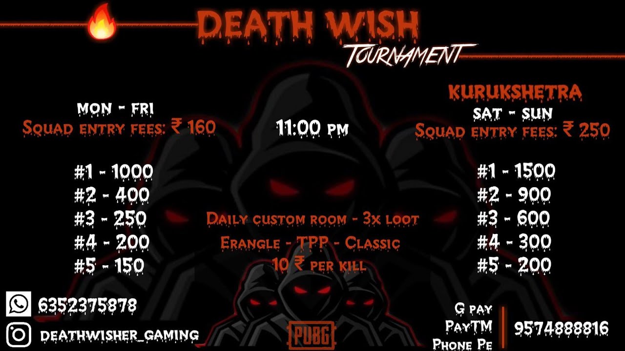 PUBG MOBILE | PAID CUSTOM ROOM MATCH | KURUKSHETRA | DEATHWISH GAMING