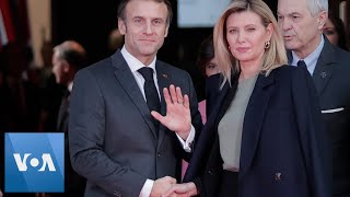 French President Emmanuel Macron Welcomes Ukraines First Lady