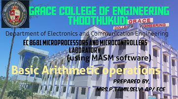 GRACECOE ECE EC8681 MPMC LAB ADDITION PROGRAM USING MASM SOFTWARE