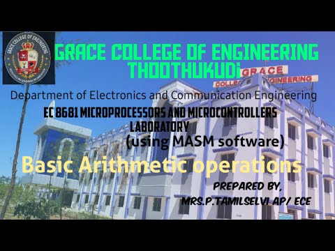 GRACECOE ECE EC8681 MPMC LAB ADDITION PROGRAM USING MASM SOFTWARE