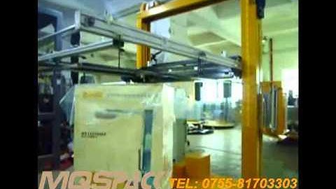 automatic pallet wrapper with the top sheet dispensing