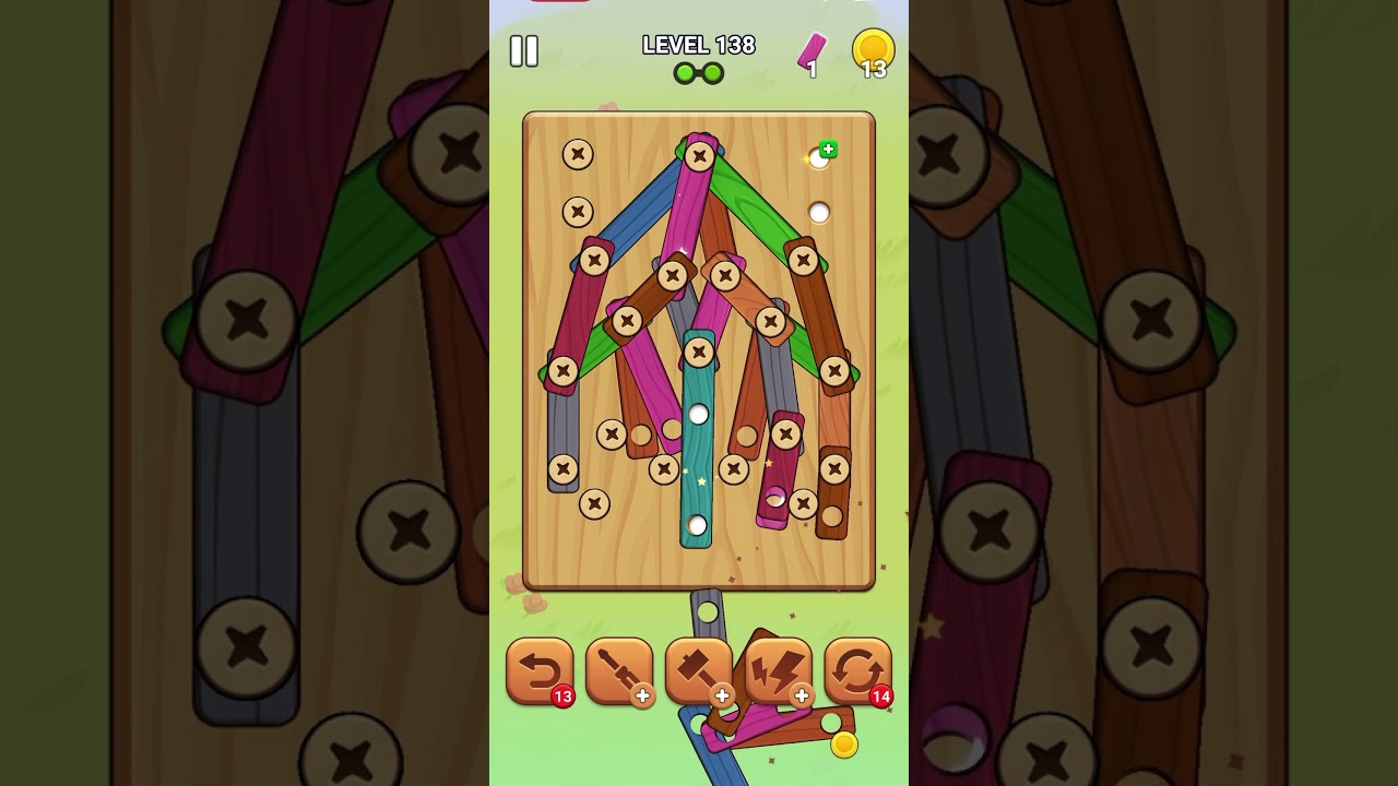 Wood Screw Puzzle Level 138 |Gaming|