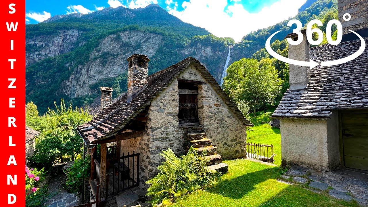 Виртуальный тур 360° с окружающими звуками/Швейцария Foroglio Ticino/360°/VR/5K/ASMR