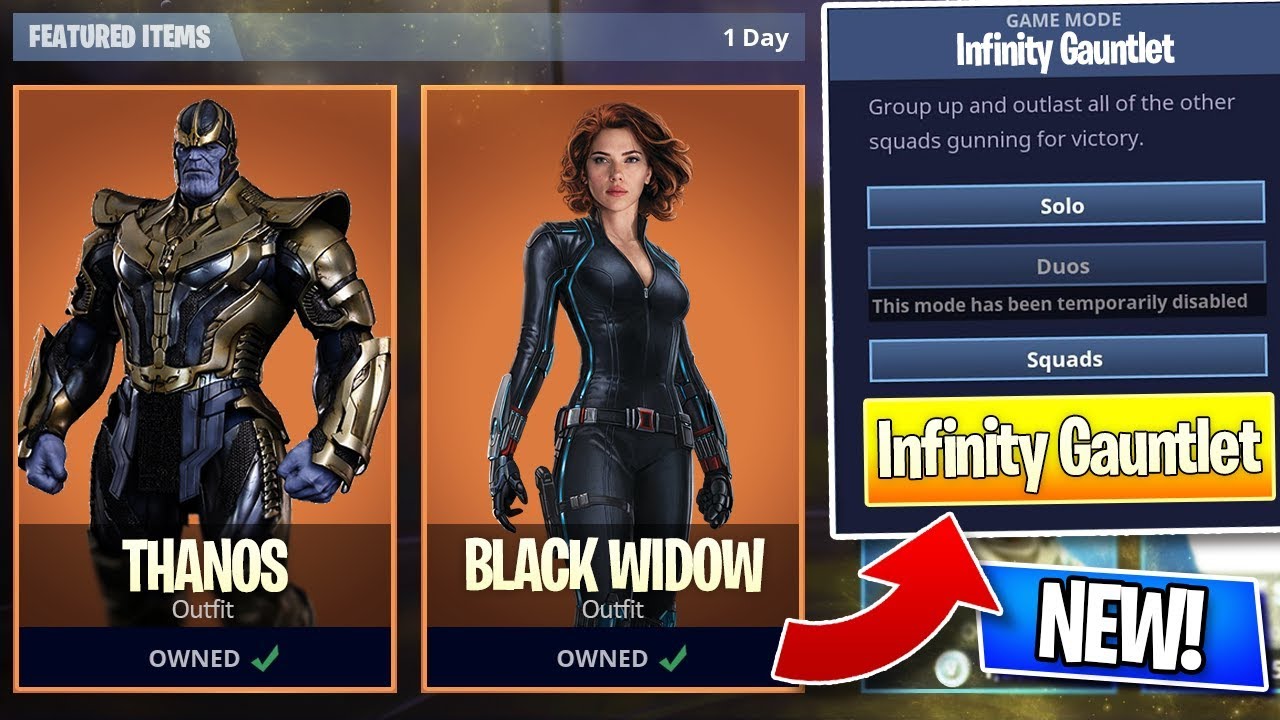 new fortnite avengers update infinity gauntlet game mode new skins - fortnite avengers skins coming out