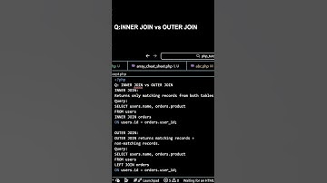 INNER JOIN vs OUTER JOIN in mysql | #shorts #mysql