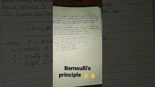 bernoulli's principle class 11 physics ,in 15 sec😊😊