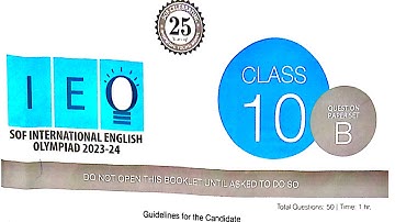 2023-24 English Olympiad Class 10 solved paper | SOF IEO Grade 10 question paper with answer key#ieo