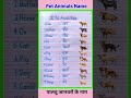 10 पालतू जानवरों के नाम | Pet Animals Name | 10 Pet Animals Name in Hindi and English | #shorts