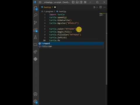 Draw heart shape using python || Python Love Symbol || Python Love ...