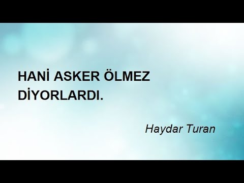 HANİ ASKER ÖLMEZ DİYORLARDI - Haydar Turan