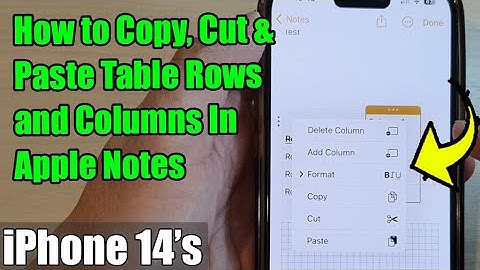 iPhone 14/14 Pro Max: How to Copy, Cut & Paste Table Rows and Columns In Apple Notes