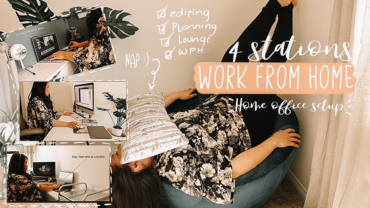 DIY HOME OFFICE AND DESK TOUR WORK FROM HOME SETUP WFH OFFICE SPACE Desk set up