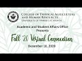 CTAHR Virtual Convocation Fall 2020