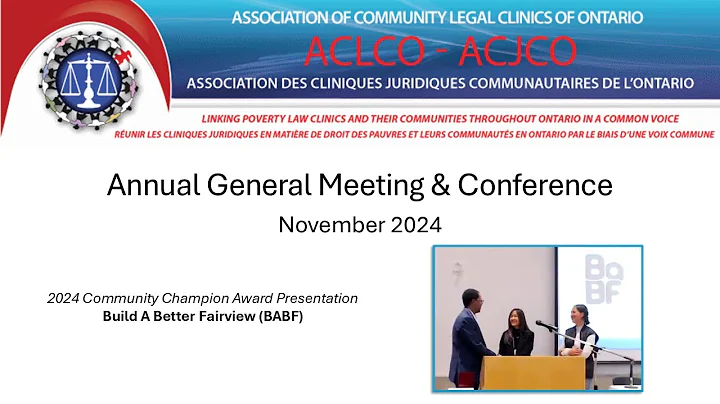 ACLCO Community Champion Award presentation 2024