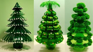 3 NEW CHRISTMASTREE CRAFT IDEAS/PLASTIC BOTTLE REUSE /BOTTLE CHRISTMAS TREE/ ORNAMENTS/PLASTIC/WOOL