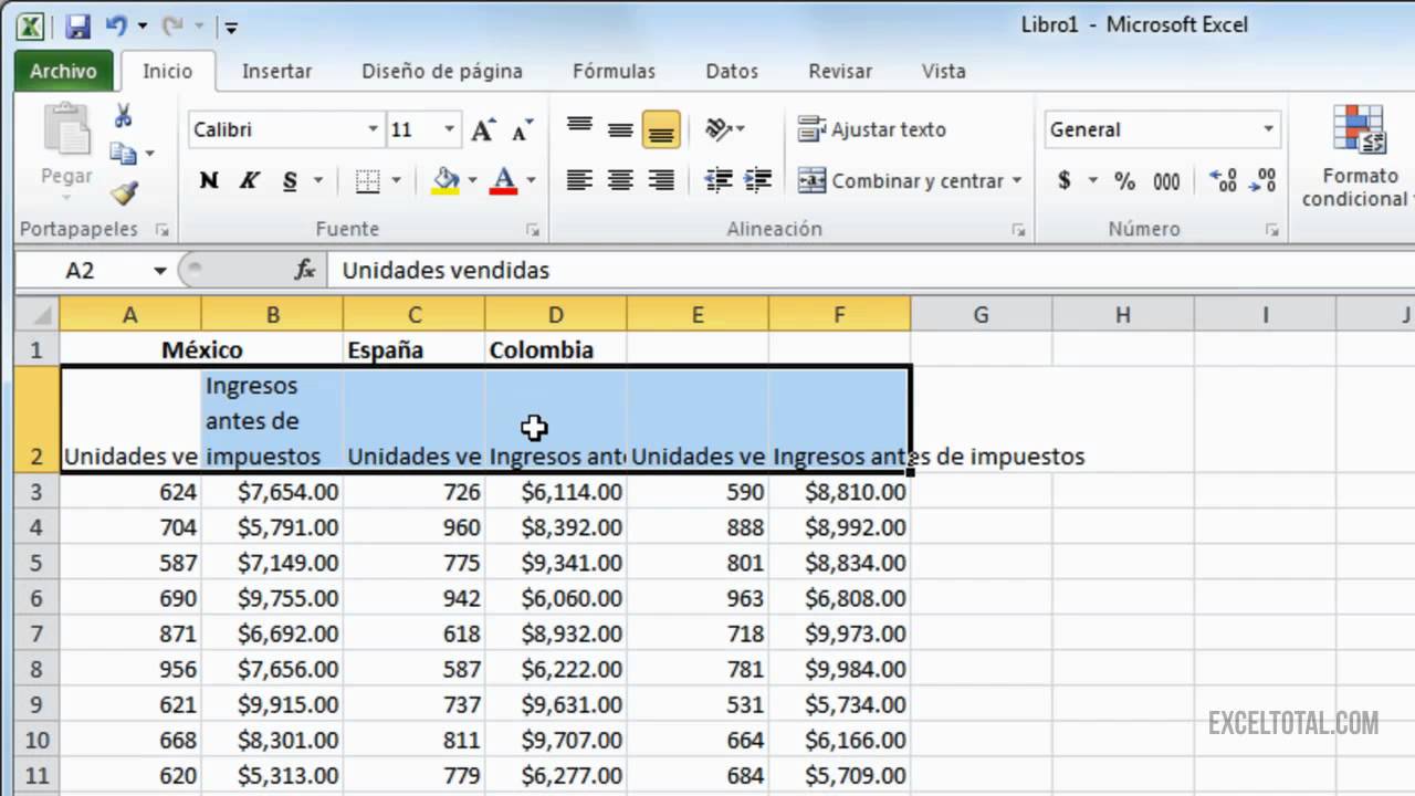 Insertar varias filas en excel