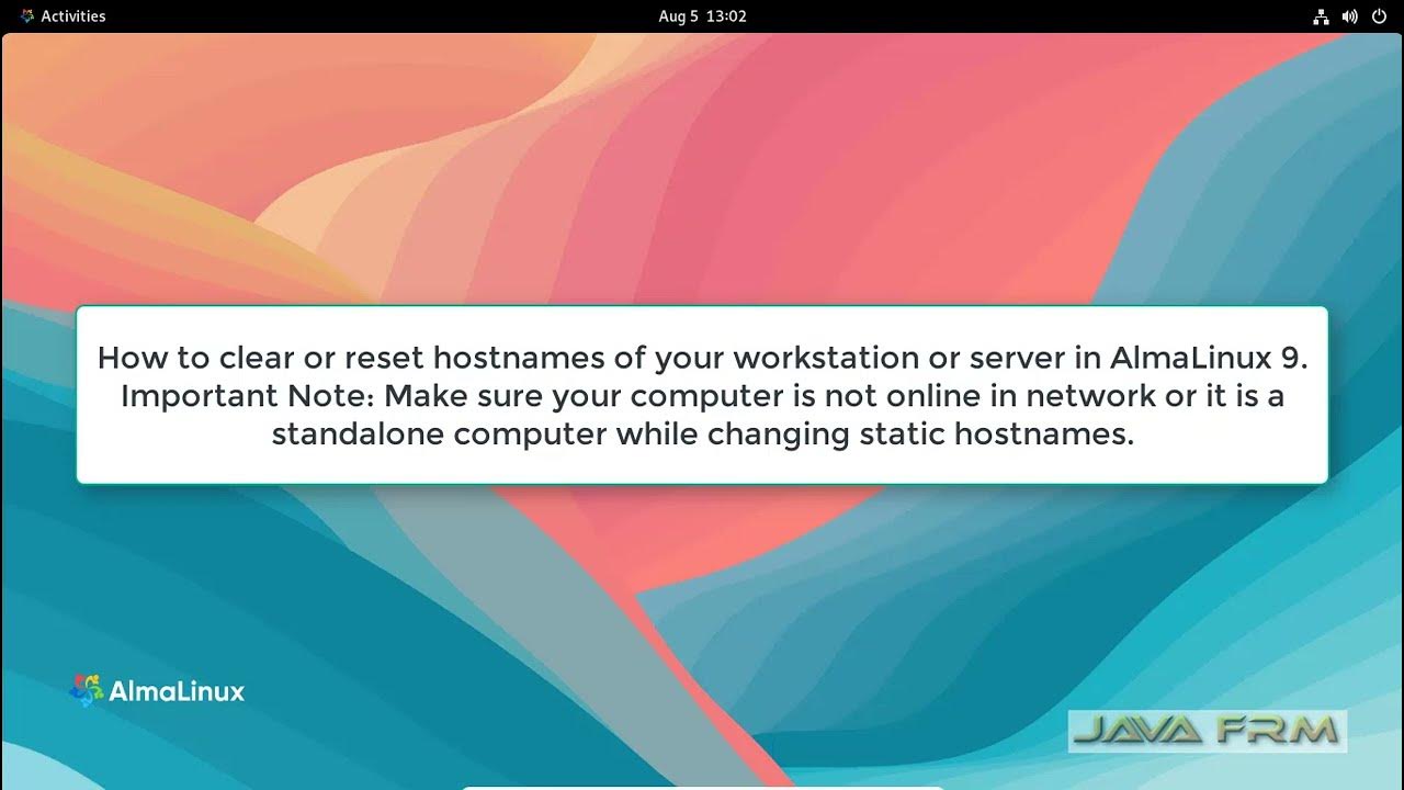 How to clear or reset hostnames using hostnamectl command in AlmaLinux 9 YouTube
