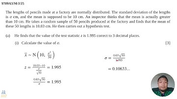 Q2 Solution (May June 2025 9709 Probability & Statistics 2 Variant 3)