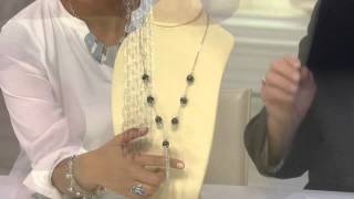 Suarti Artisan Crafted Black Agate 24 Station Tassle Necklace with Rachel Boesing