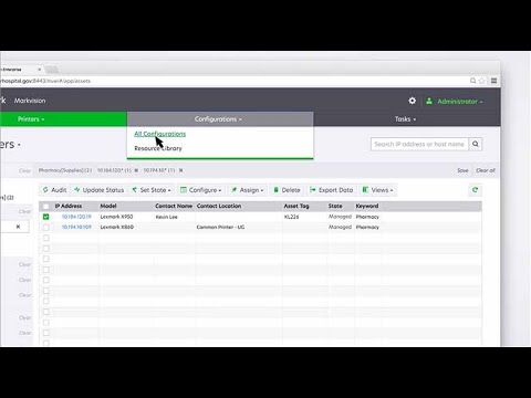 Lexmark Markvision Enterprise—Managing configurations