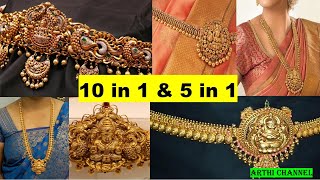 5 in 1 &10 in 1 Gold (Ottiyanam,Haram,Middle Haram,Necklace,Pendant,KaiVangi,Baby Anklet-Ottiyanam)